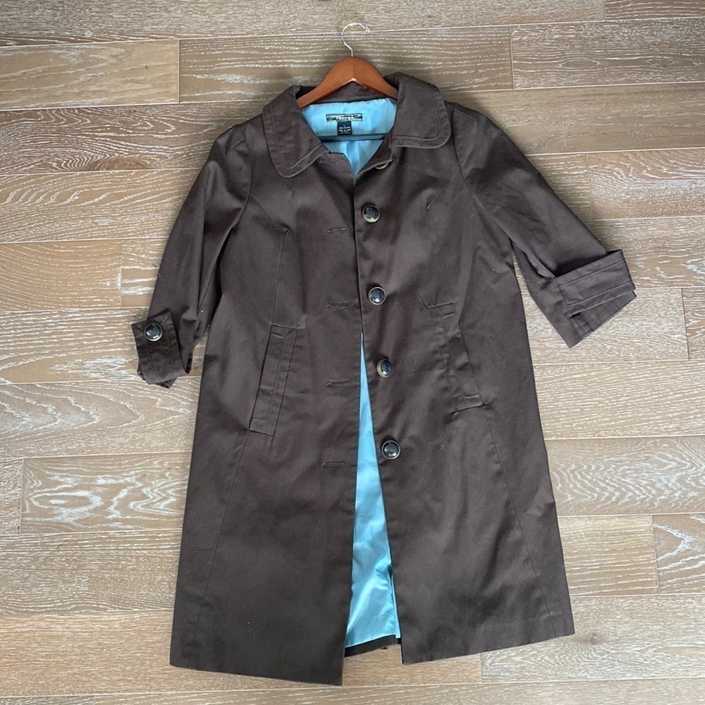 Vertigo Paris Cotton 3/4 Sleeve  Pea Coat | Brown | L